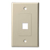 Single Gang - Decorator Style Face/Wall Plate with 1 Keystone Port Insert, UL, ABS - Almond