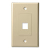 Single Gang - Decorator Style Face/Wall Plate with 1 Keystone Port Insert, UL, ABS - Ivory