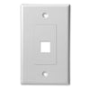 Single Gang - Decorator Style Face/Wall Plate with 1 Keystone Port Insert, UL, ABS - White