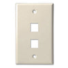 2 Port - Keystone Wall Plate - Standard, Single Gang, UL - Almond