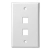 2 Port - Keystone Wall Plate - Standard, Single Gang, UL - White