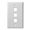 3 Port - Keystone Wall Plate - Standard, Single Gang, UL - White