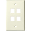 4 Port - Keystone Wall Plate - Standard, Single Gang, UL - Almond