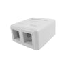 CAT5E CAT6 Dual Port Surface Mount Box, Unloaded - White