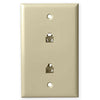 Dual 4C Telephone Jack Wall Plate - Almond