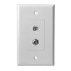 Telephone and CATV F-Type - Decorator Style Wall Plate & Insert, UL - White