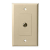 CATV F-Type Jack - Decorator Style Wall Plate & Insert, UL - Ivory