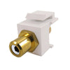 RCA - Keystone Snap-In Insert, Gold-Plated, UL - White/White 5 Pack