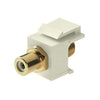 F-Connector Female to RCA Female - Keystone Snap-In Insert, Gold Plated, UL ( for subwoofer ) - Almond 5 Pack