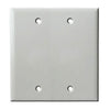 Double Gang Blank Wall Plate - White