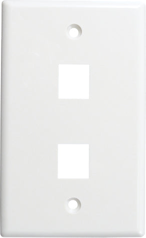 Keystone Wall Plate, 2-Port - White