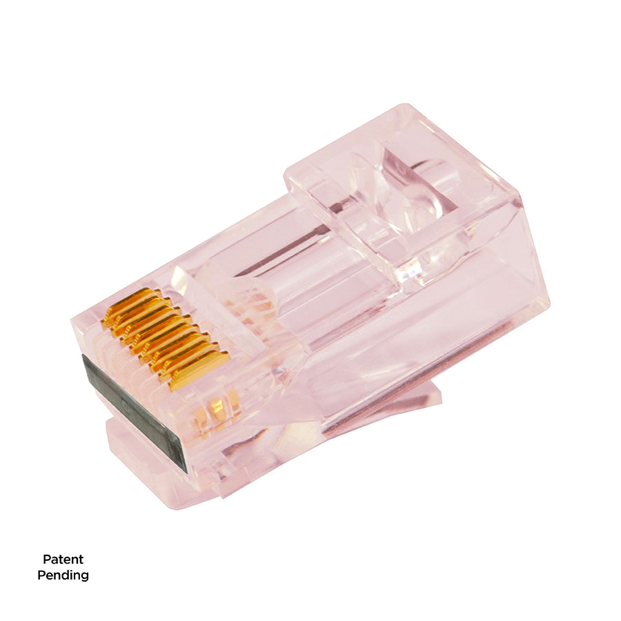 S45-1700P – Simply45® ProSeries Cat6/6a Unshielded Pass-Through RJ45 Modular Plugs with Cap45® 100 pc/Jar