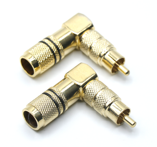 2PK Right Angle Male RCA Connector