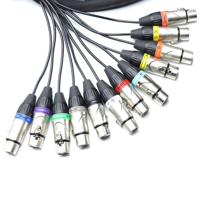 12 Channel 10' fan to fan XLR Snake Cable