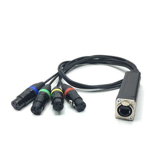 Cat5 to (4) XLR Female Shuttle Snake