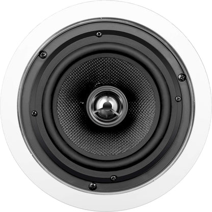 6.5" In Ceiling Stereo Speaker Pair 150W 2-Way, Pivoting Tweeter, Paintable Grille ICE640