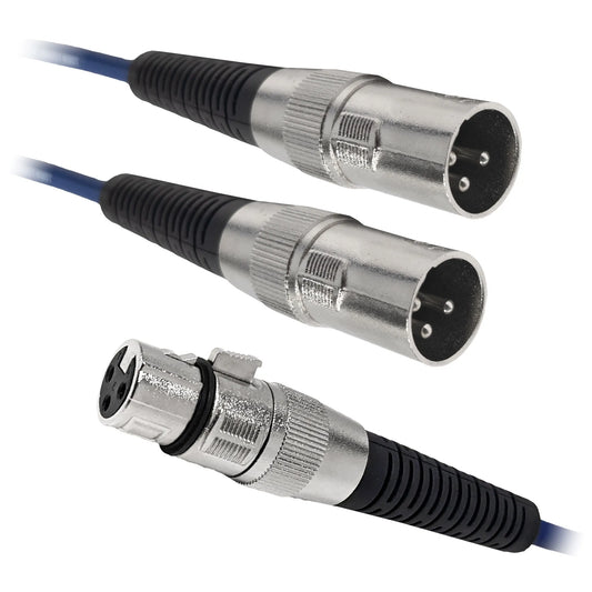 XLR Female to (2) XLR Male Balanced Cable