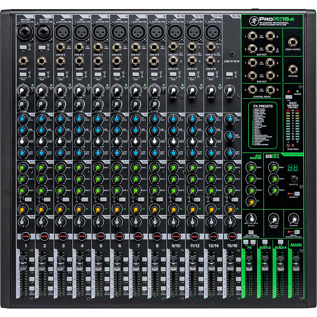 ProFX16v3 16-Channel Professional Analog Mixer with USB