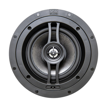 R63 6.5" In-Ceiling Speakers with 1.0" Aluminum Dome Tweeter, Pair, Black Series